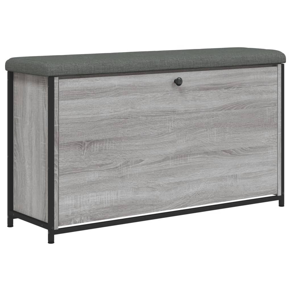 vidaXL Ławka na buty z klapką szara Sonoma 102x32x56 cm