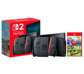 Konsole Nintendo - Nintendo Switch 2 Joy-Con Czarny + Mario Tennis Fever - miniaturka - grafika 1