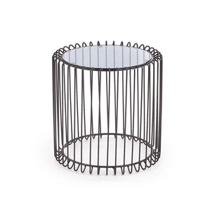 Stolik Kawowy Okrągły Szklany Czarny Amina Halmar - Ławy i stoliki kawowe - miniaturka - grafika 1