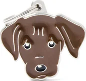 Odblaski i adresówki - Zawieszka Adresówka Identyfikator z grawerem dla psa Labrador chocolate - miniaturka - grafika 1