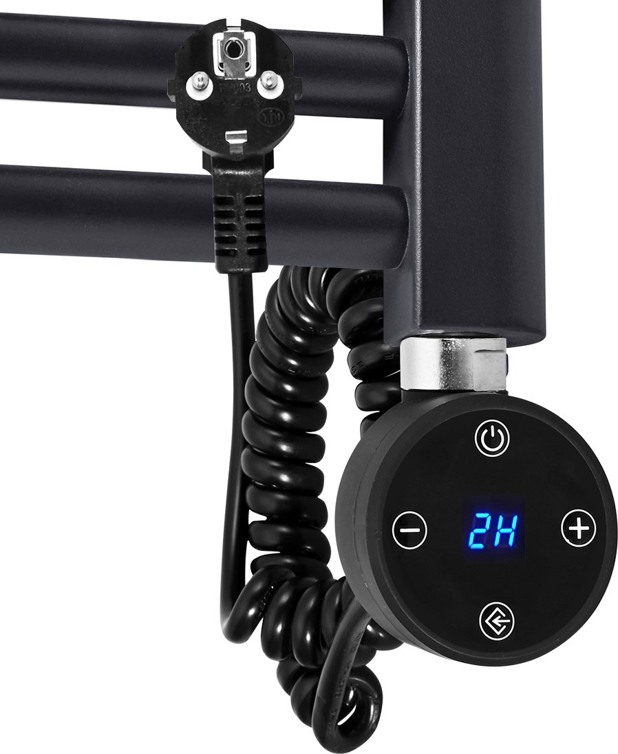 Element grzejny EMKE 600W z termostatem i ekranem LCD, elementy grzejne ze stali nierdzewnej do grzejników łazienkowych podgrzewacz ręczników czarny