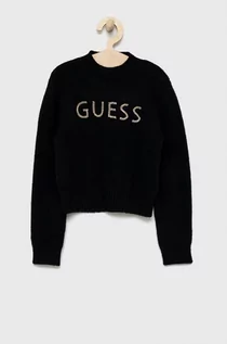 Swetry damskie - Guess Sweter dziecięcy kolor czarny - grafika 1