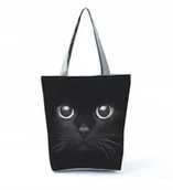 Torby sportowe - TORBA DAMSKA NA RAMIĘ DUŻA NA ZAMEK Z KOTKIEM - miniaturka - grafika 1