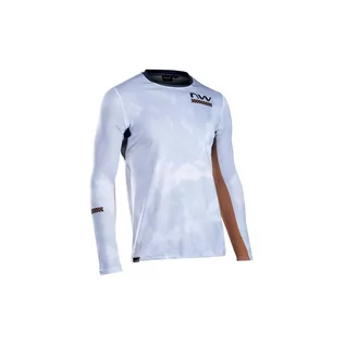 Koszulki sportowe męskie - Koszulka rowerowa mtb NORTHWAVE BOMB Jersey LS biała - grafika 1
