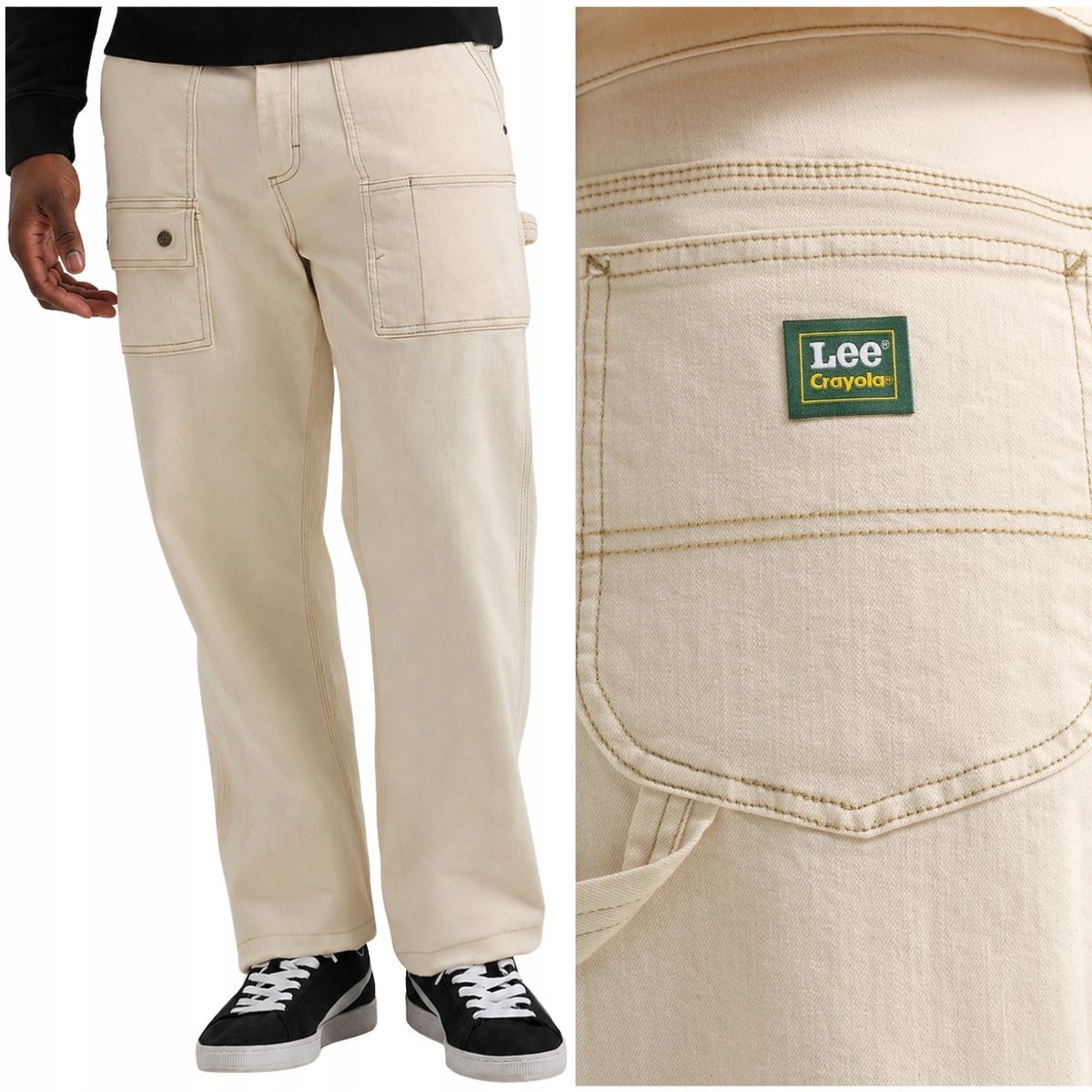 Lee LOOSE STRAIGHT CARPENTER Crayola WORKWEAR luźne spodnie męskie W30 L32