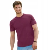 Koszulki męskie - T-shirt Gruba Koszulka Męska 100% Bawełna Fruit Loom 610440 BORDOWY L - miniaturka - grafika 1