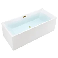 Wanny - Wanna wolnostojąca prostokątna przelew i korek złoty szczotkowany 150 cm Santa Hydrosan - miniaturka - grafika 1