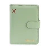 Portfele - Organizer podróżny na dokumenty etui na paszport portfel Solier SW40 GREEN - miniaturka - grafika 1
