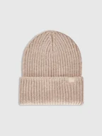 Czapki damskie - 4F Czapka zimowa z dodatkiem wełny damska - beżowa Uniwersalny - miniaturka - grafika 1