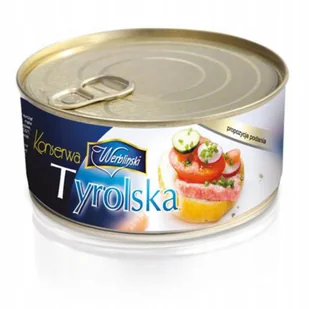 WERBLIŃSKI Konserwa Tyrolska MIĘSNA PUSZKA NAJWYŻSZA JAKOŚĆ SMAK 300G - Pasztet i przetwory mięsne - miniaturka - grafika 1