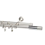 Karnisze - Karnisz Prado Wave 200 cm podwójny chrom 19 mm - miniaturka - grafika 1