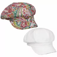Czapki męskie - Czapka Kaszkiet Camilla Paisley by Mayser, intensywny róż, One Size - miniaturka - grafika 1