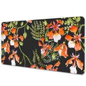 Podkładki na biurko - Ochronna mata na biurko Czerwone kwiaty 90x45 cm - miniaturka - grafika 1