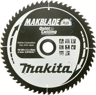 Makita B-32655 piła tarczowa do cięcia drewna 260x30 mm 80 zębów T.C.T. Makblade Plus - Tarcze do pił - miniaturka - grafika 1