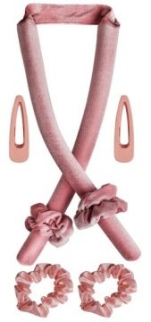 Many Beauty Wałek do kręcenia włosów w zestawie z gumkami i spinkami Różowy