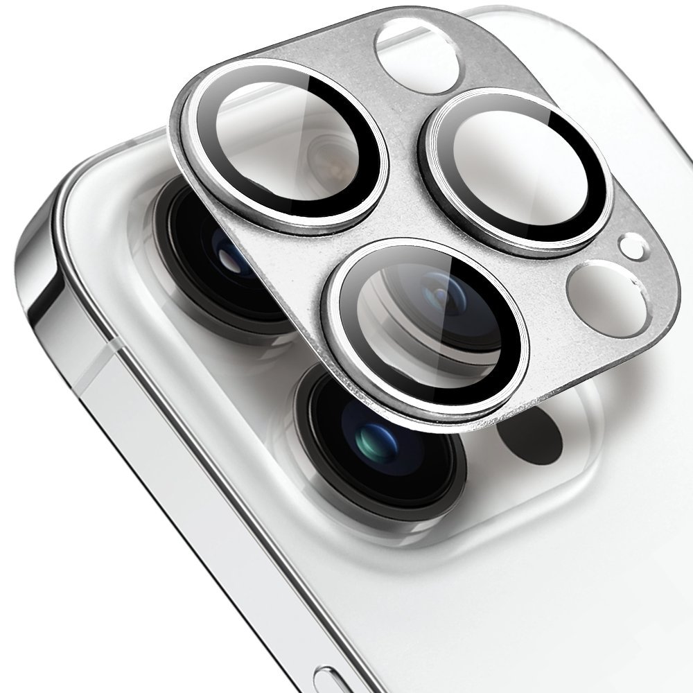 Metalowa osłona na cały aparat do iPhone 14 Pro Max, srebrna