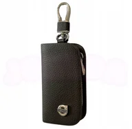 Etui na klucze - SKÓRZANE ETUI na klucze VOLVO logo KLUCZYK brelok ELEGANCKI brąz - miniaturka - grafika 1