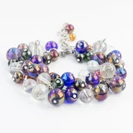 Bransoletki - Bransoletka kolorowe, opalizujące szkło, obfita, grono / JG.Projekt - miniaturka - grafika 1