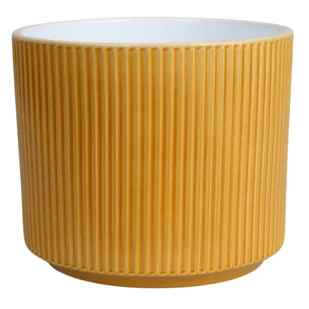 Osłonka ceramiczna cylinder 12 cm miodowy lazur - Donice - miniaturka - grafika 1