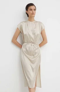 Calvin Klein sukienka kolor beżowy midi prosta K20K206676 - Sukienki - miniaturka - grafika 1