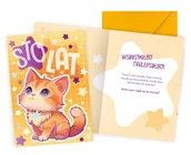 Kartki okolicznościowe i zaproszenia - Karnet PR-563 Urodziny, anime, kotek - miniaturka - grafika 1