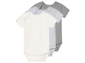 Body dla niemowląt - Lupilu Body niemowlęce z biobawełny 3 sztuki Biały/szary 74/80 - miniaturka - grafika 1
