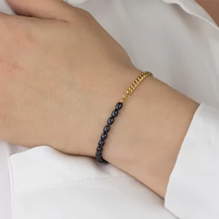 Bransoletka korale złota STAL SZLACHETNA POZŁACANA - Bransoletki - miniaturka - grafika 1