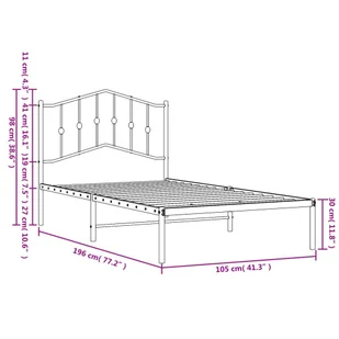 Metalowa rama łóżka z wezgłowiem, biała, 100x190 cm Lumarko! - Łóżka - miniaturka - grafika 10