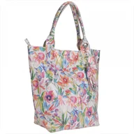 Torebki damskie - Torba worek skóra naturalna wzór kwiaty Borse in Pelle - miniaturka - grafika 1