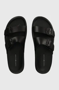 Tommy Hilfiger klapki skórzane D DENSITY BUCKLE SANDAL męskie kolor czarny FM0FM05005 - Klapki i japonki męskie - miniaturka - grafika 1