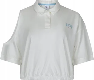REEBOK - BLUZA DAMSKA CL VARSITY TOP HT7854 bluzka krótki fason ecru - Bluzki damskie - miniaturka - grafika 1