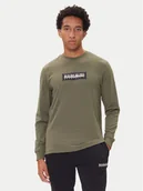 Koszulki męskie - Napapijri Longsleeve S-Box Logo NP0A4I3M Khaki Regular Fit - miniaturka - grafika 1