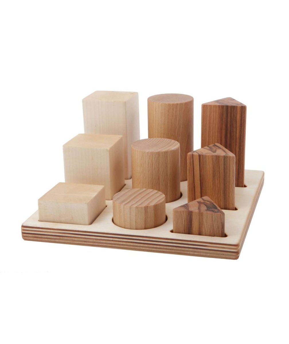 WOODEN STORY Drewniane Klocki do Sortowania Kształtów – Naturalne XL