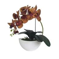 Sztuczne kwiaty - Storczyk w doniczce łódka - miniaturka - grafika 1