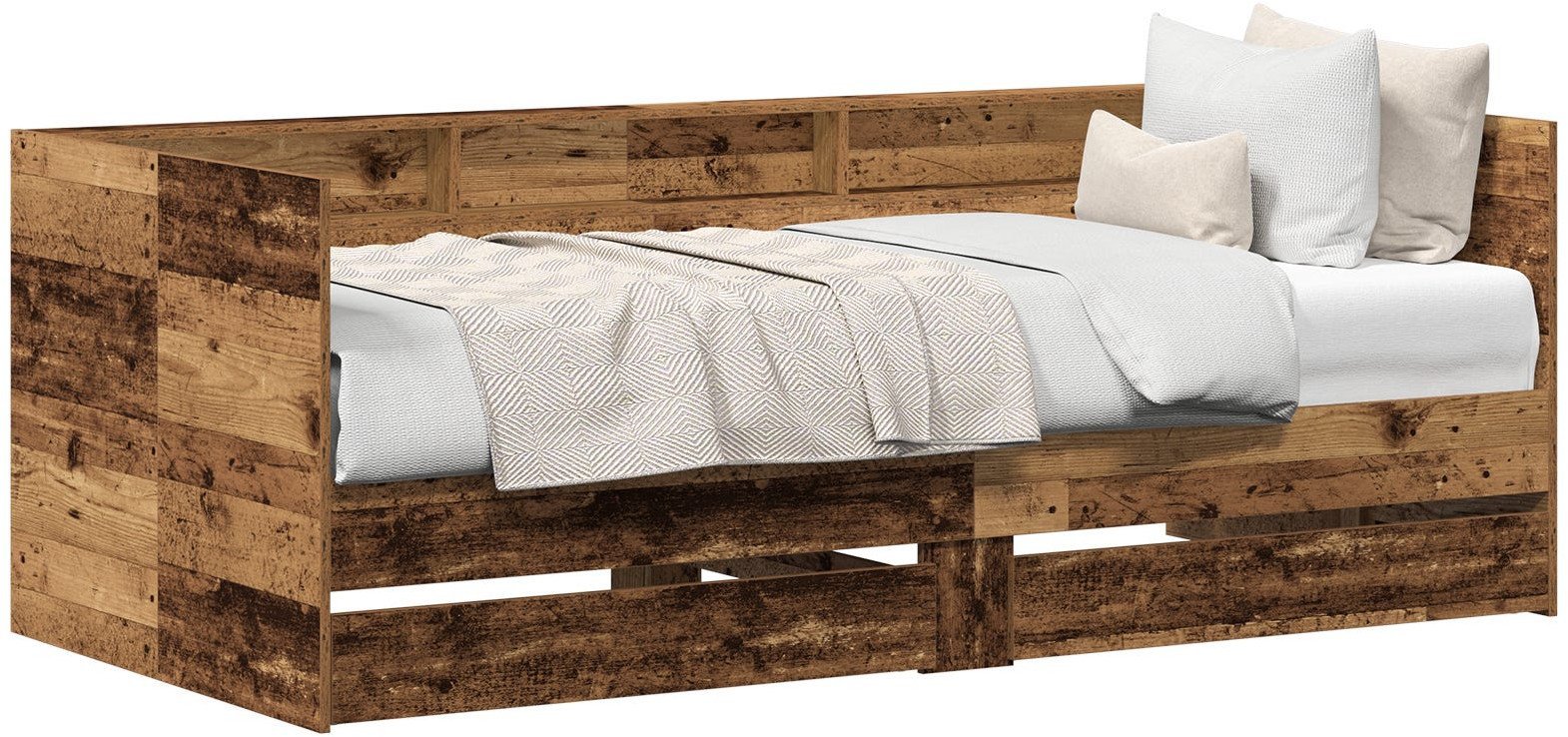 vidaXL Łóżko dzienne Stare drewno Drewno inżynieryjne 100 x 200 cm