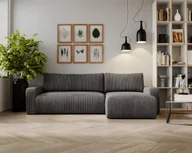 Narożniki - Sofa w kształcie L ARAGON narożnik tkanina Zoom ciemnoszary prawy - miniaturka - grafika 1