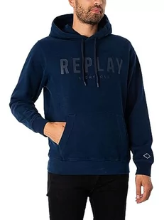 Replay Męska bluza z kapturem, M6717, granatowa, L, Deep Navy 715, L - Bluzy męskie - miniaturka - grafika 1