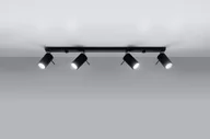 Lampy sufitowe - Sollux Lighting Natynkowa LAMPA sufitowa SL.332 metalowa OPRAWA listwa SPOT regulowane reflektorki czarne SL.332 - miniaturka - grafika 1