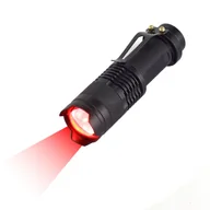 Latarki - Latarka z czerwonym światłem, taktyczna, jasna, czerwona dioda LED, z funkcją zoomu, przenośna, wodoodporna, przenośne czerwone światło (1, czerwone) - miniaturka - grafika 1