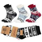 Skarpetki damskie - 3X Skarpety Damskie Wełniane Z Alpaki Ciepłe Grube Zimowe Alpaka 39-42 - Sda3-012B-39-42 - miniaturka - grafika 1