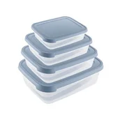 Pojemniki kuchenne - Pojemnik prostokątny niebieski 4 sztuki 300/600/1200/2000 ml - miniaturka - grafika 1