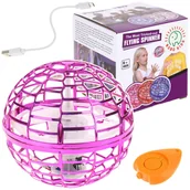 Zabawki zdalnie sterowane - Nobo Kids, Latająca Kula Ufo Świeci Piłka Boomerang różowy - miniaturka - grafika 1