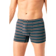 Majtki męskie - Bokserki męskie bawełniane w szerokie brązowe paski MXH 315 Key - miniaturka - grafika 1