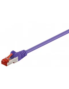Wentronic 95520 kabel sieciowy Cat6 S/FTP (2 X wtyk RJ45, PIMF podwójnie ekranowany) Fioletowy 95520 - Kable miedziane - miniaturka - grafika 1