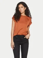 Koszulki i topy damskie - Vila T-Shirt Ellette 14059563 Pomarańczowy Regular Fit - miniaturka - grafika 1