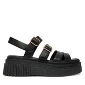 Sandały damskie - Sandały Clarks Evamar Strap 26185888 Czarny - miniaturka - grafika 1