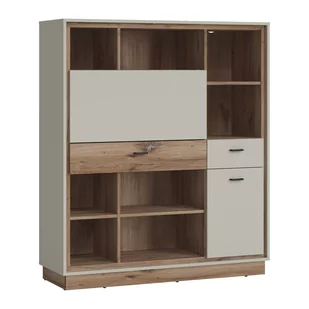 Barek 1D2S1K RIVB02 Rivero Meble Wójcik Szary Krzemowy, Dąb Flagstaff Ciemny - Inne meble do salonu - miniaturka - grafika 1