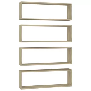vidaXL vidaXL Półki ścienne kostki, 4 szt., dąb sonoma, 80x15x26,5 cm, płyta - Półki do salonu - miniaturka - grafika 1