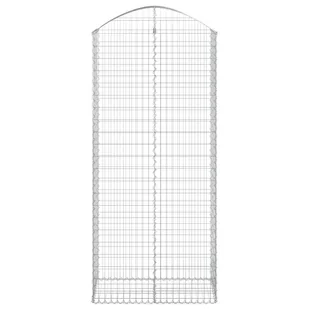 VIDAXL Łukowaty kosz gabionowy 100x50x220/240 cm, galwanizowane żelazo - Ogrodzenia - miniaturka - grafika 4
