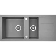 Zlewozmywaki - Laveo Barbados - zlewozmywak 1,5-komorowy z ociekaczem szary SBB 531T - miniaturka - grafika 1